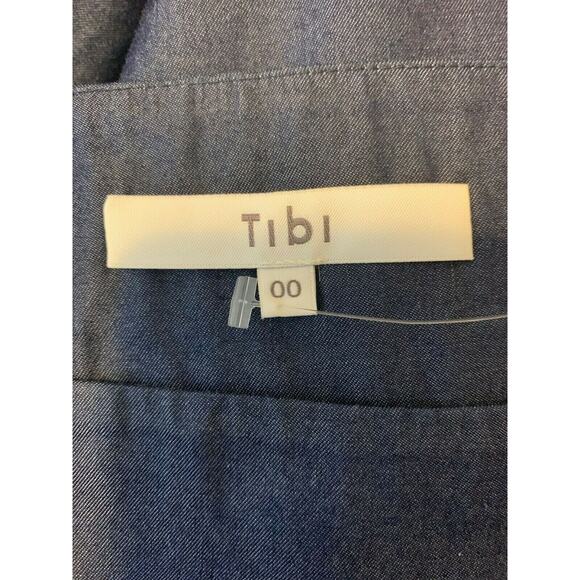 Tibi off-shoulder chambray denim top Blue blouse size 00 - Picture 3 of 9
